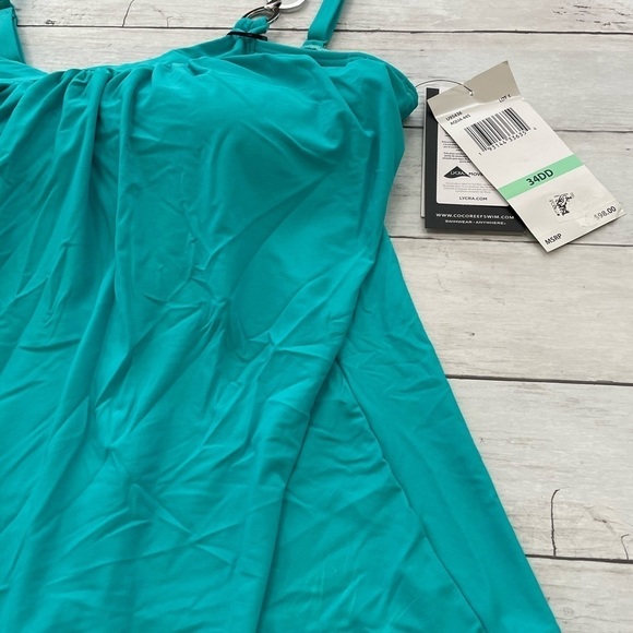 Coco reef Classic Solids Ultra-Fit Underwire Tankini Top Swimsuit 34 DD sliming - Picture 4 of 11